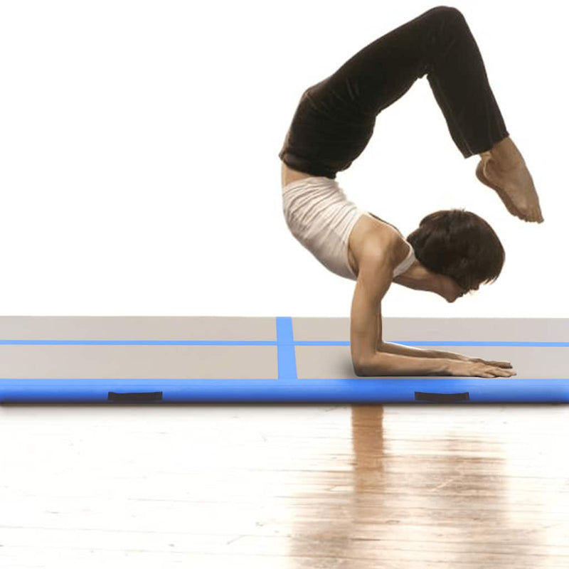 Load image into Gallery viewer, Vidaxl gymnastiekmat met pomp opblaasbaar 800x100x10 cm pvc blauw