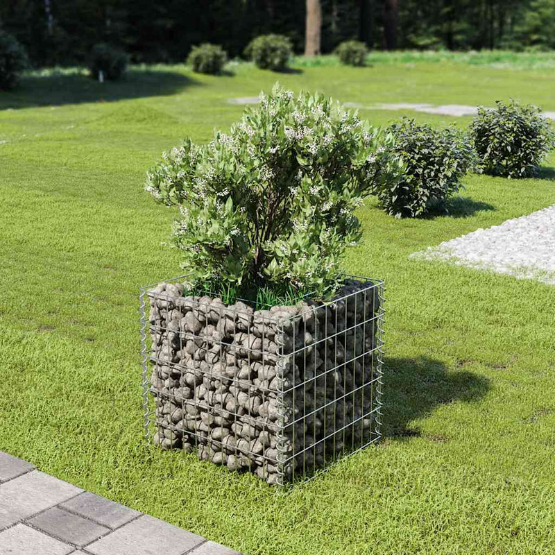 Load image into Gallery viewer, Vidaxl gabion plantenbak verhoogd 50x50x50 cm gegalvaniseerd staal