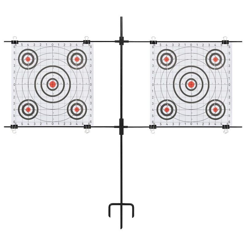 Load image into Gallery viewer, Vidaxl targetkaartstandaard met schietkaarten 78x76 cm staal