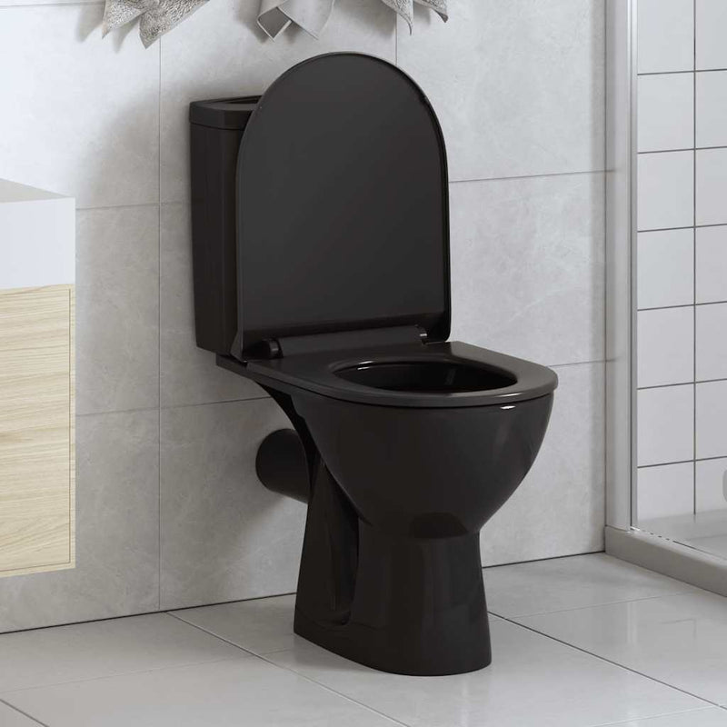 Load image into Gallery viewer, Vidaxl toiletbril soft-close met quick-release ontwerp zwart