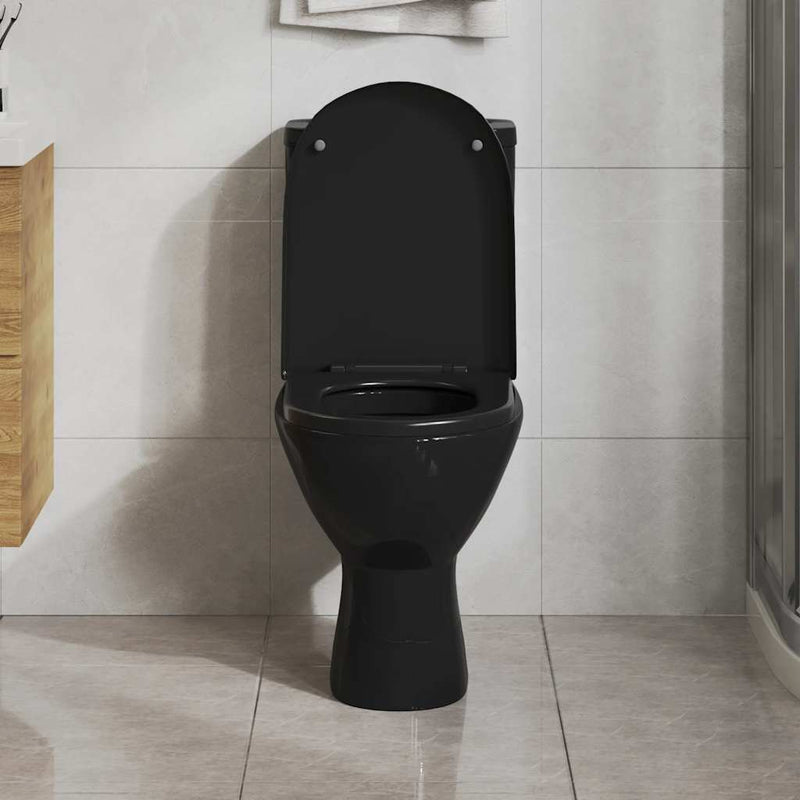 Load image into Gallery viewer, Vidaxl toiletbril soft-close met quick-release ontwerp zwart