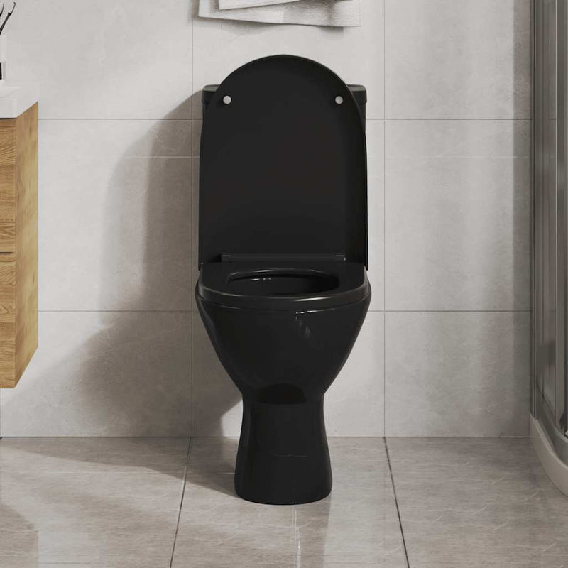 Load image into Gallery viewer, Vidaxl toiletbril soft-close met quick-release ontwerp zwart