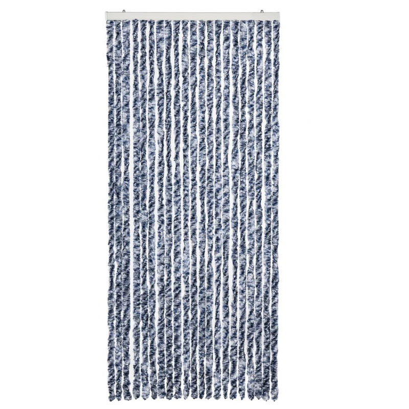 Load image into Gallery viewer, Vidaxl vliegengordijn 90x220 cm chenille blauw, wit en zilver