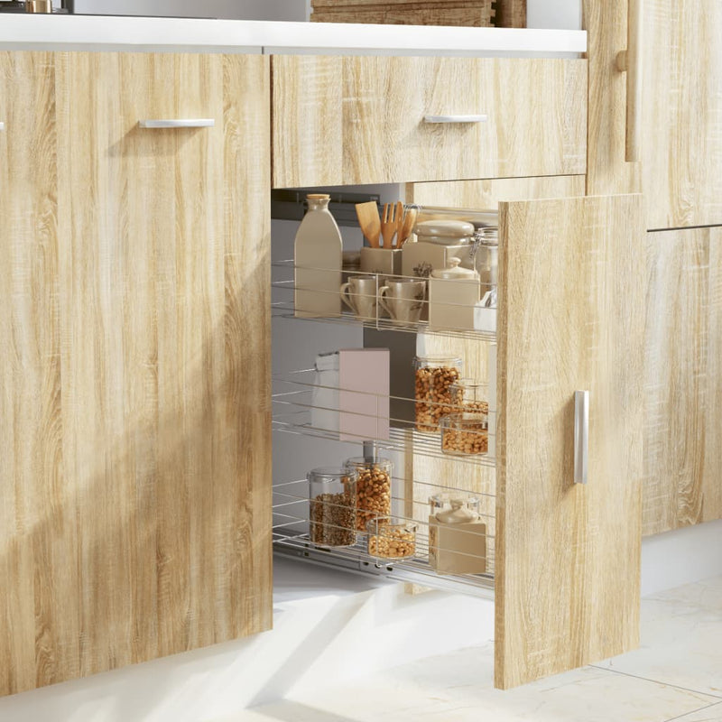 Load image into Gallery viewer, Vidaxl draadmand keuken uittrekbaar 3-laags 47x25x56 cm zilverkleurig