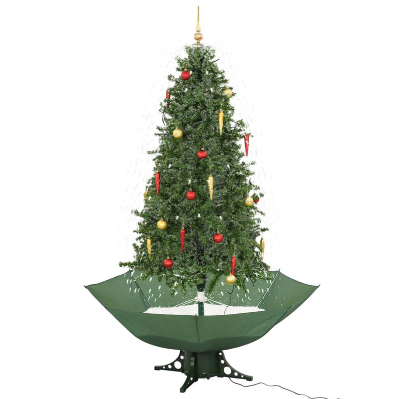 Load image into Gallery viewer, Vidaxl kerstboom sneeuwend met paraplubasis 190 cm groen