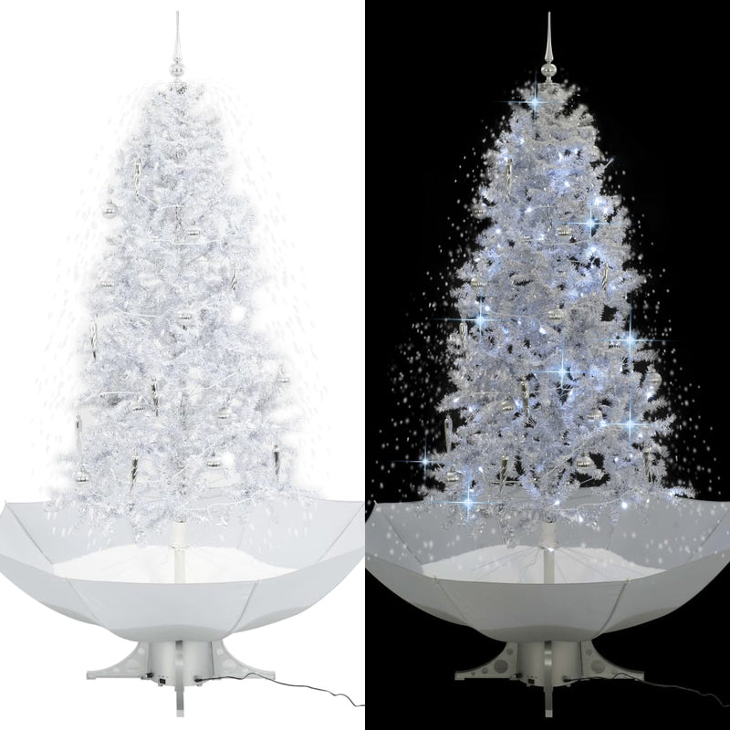 Load image into Gallery viewer, Vidaxl kerstboom sneeuwend met paraplubasis 190 cm wit