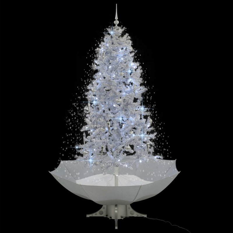 Load image into Gallery viewer, Vidaxl kerstboom sneeuwend met paraplubasis 190 cm wit