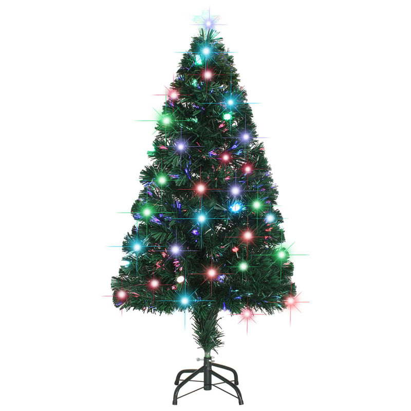 Load image into Gallery viewer, Vidaxl voorverlichte kerstboom met standaard en led 120 cm glasvezel