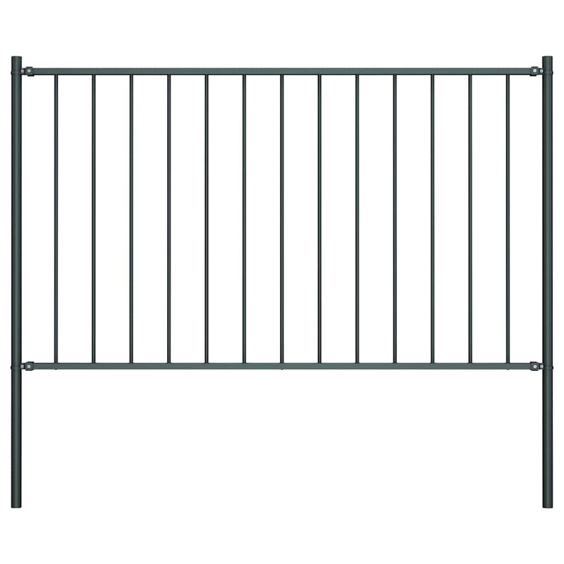 Load image into Gallery viewer, Vidaxl hekpaneel met palen 1,7x0,75 m gepoedercoat staal antraciet