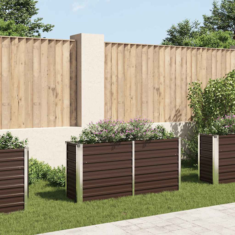 Load image into Gallery viewer, Vidaxl plantenbak verhoogd 160x40x77 cm gegalvaniseerd staal bruin