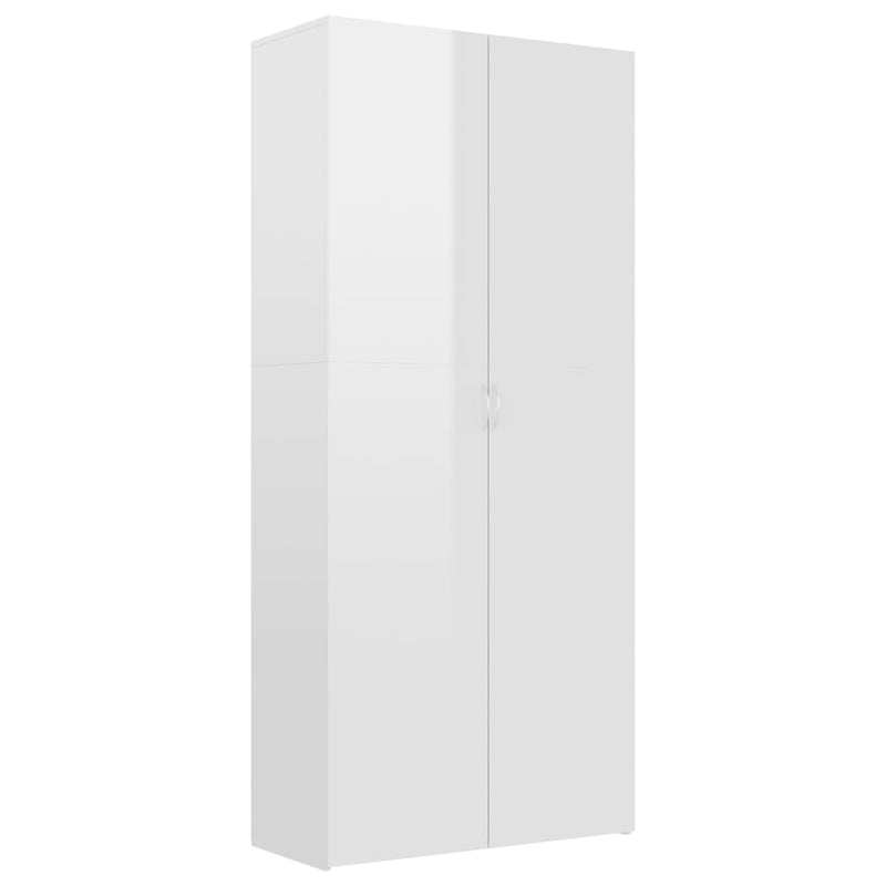 Load image into Gallery viewer, VidaXL Schoenenkast 80x35,5x180 cm bewerkt hout hoogglans wit