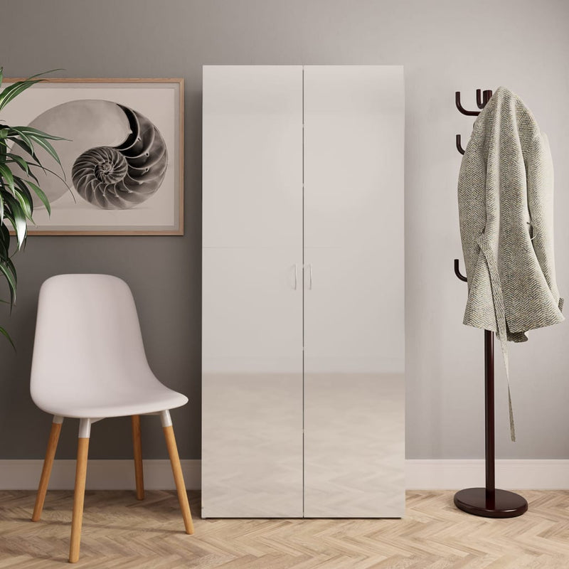 Load image into Gallery viewer, VidaXL Schoenenkast 80x35,5x180 cm bewerkt hout hoogglans wit