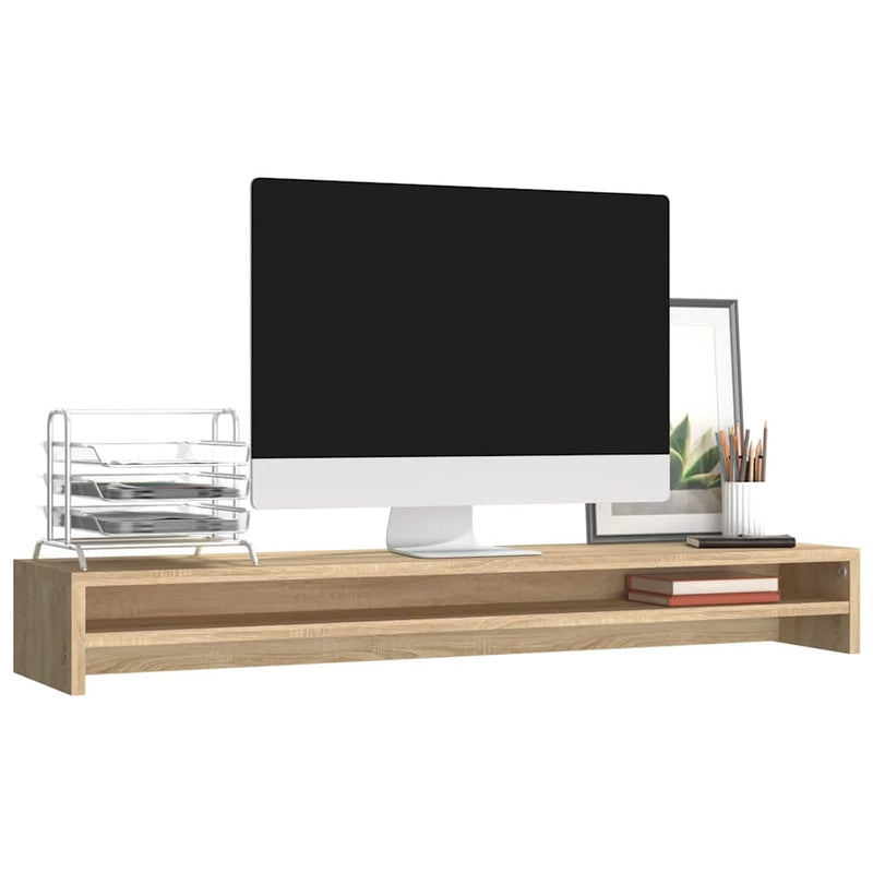 Load image into Gallery viewer, Vidaxl monitorstandaard 100x24x13 cm bewerkt hout sonoma eikenkleurig