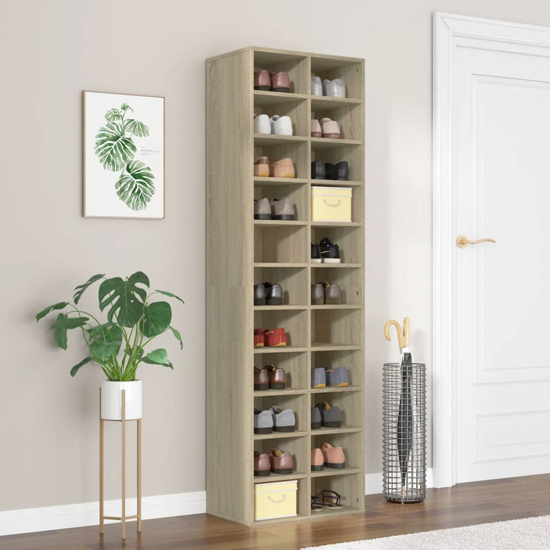 Load image into Gallery viewer, VidaXL Schoenenkast 54x34x183 cm bewerkt hout sonoma eikenkleurig