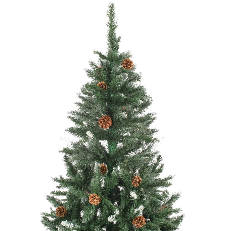 Load image into Gallery viewer, VidaXL Kunstkerstboom met dennenappels en wit glitter 150 cm