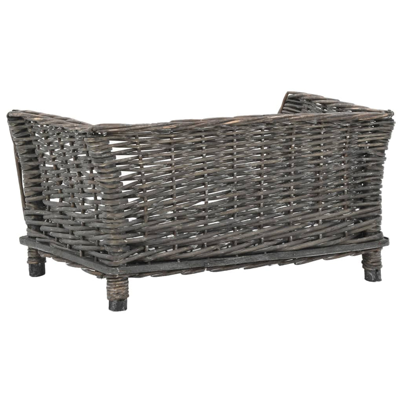 Load image into Gallery viewer, Vidaxl hondenmand met kussen 50x33x30 cm natuurlijk wilgen grijs