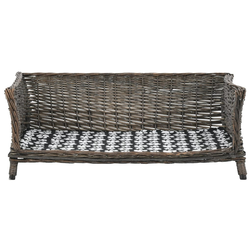 Afbeelding laden in galerijviewer, Vidaxl hondenmand met kussen 90x54x35 cm natuurlijk wilgen grijs