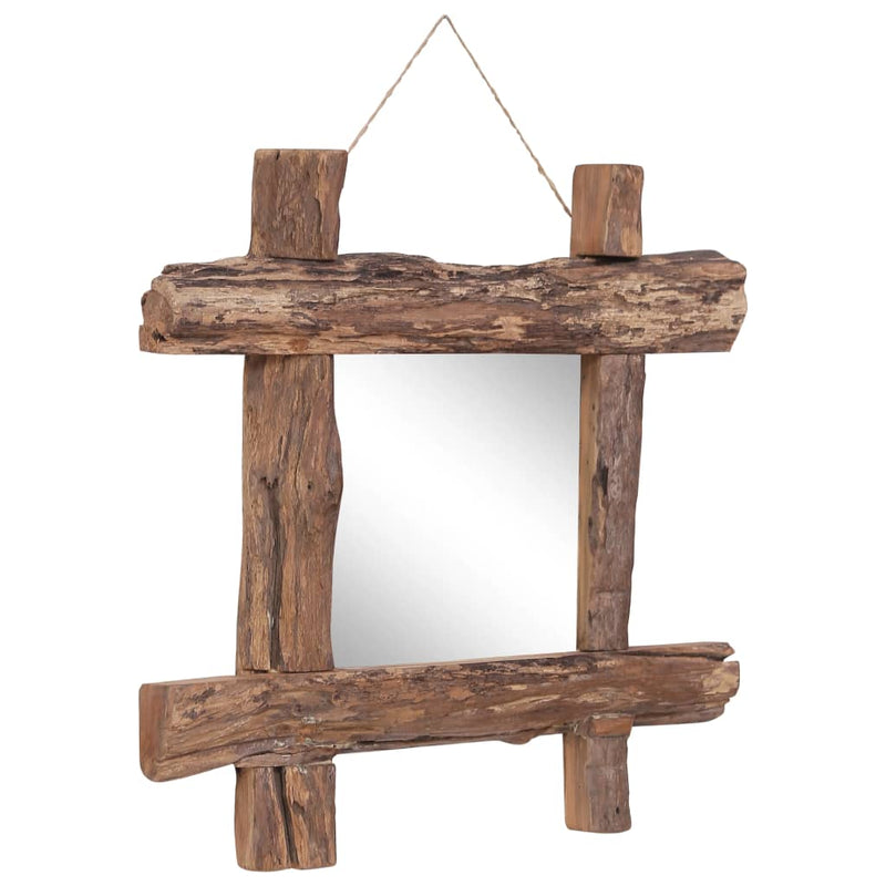 Load image into Gallery viewer, VidaXL Spiegel houtblokken 50x50 cm gerecycled teakhout naturel