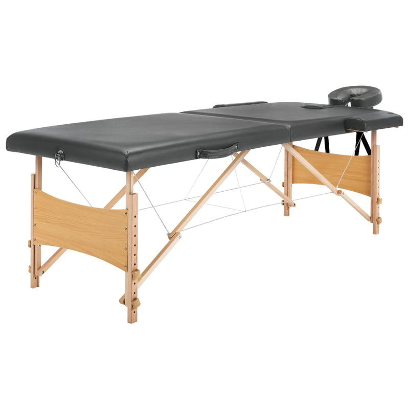 Load image into Gallery viewer, Vidaxl massagetafel met 2 zones 186x68 cm houten frame antraciet