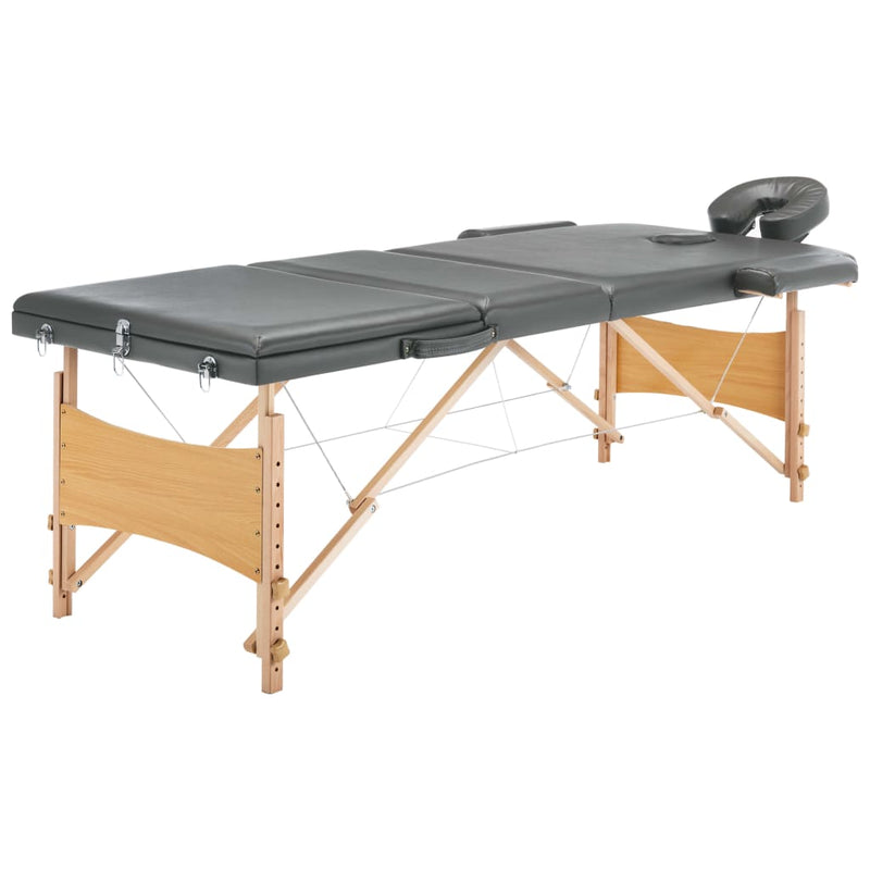 Load image into Gallery viewer, Vidaxl massagetafel met 3 zones 186x68 cm houten frame antraciet