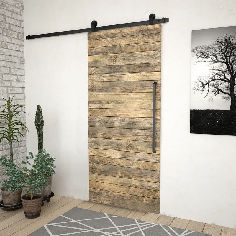 Load image into Gallery viewer, Vidaxl doos met onderdelen voor schuifdeur skien 200 cm staal zwart
