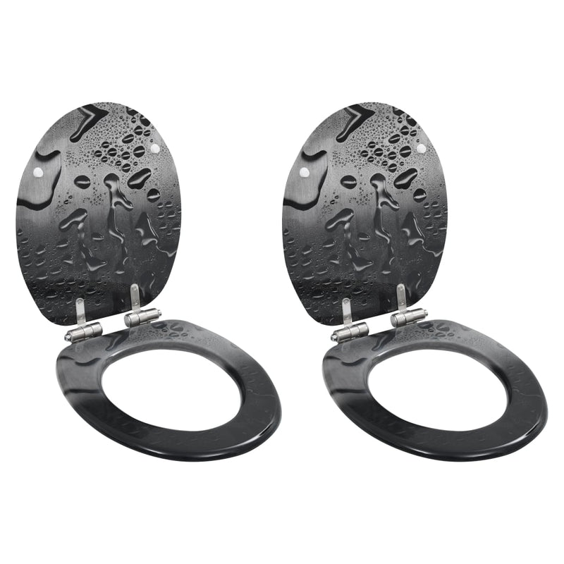 Load image into Gallery viewer, VidaXL Toiletbrillen 2 st met soft-close deksels MDF druppelontwerp