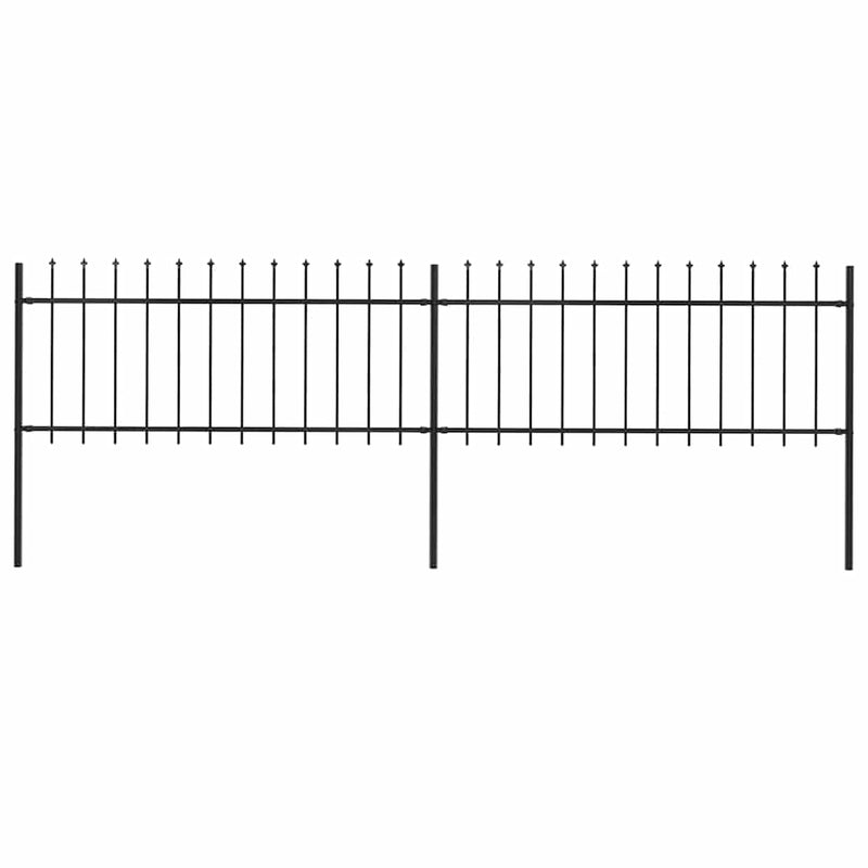 Load image into Gallery viewer, VidaXL Tuinhek met speren bovenkant 3,4x0,8 m staal zwart