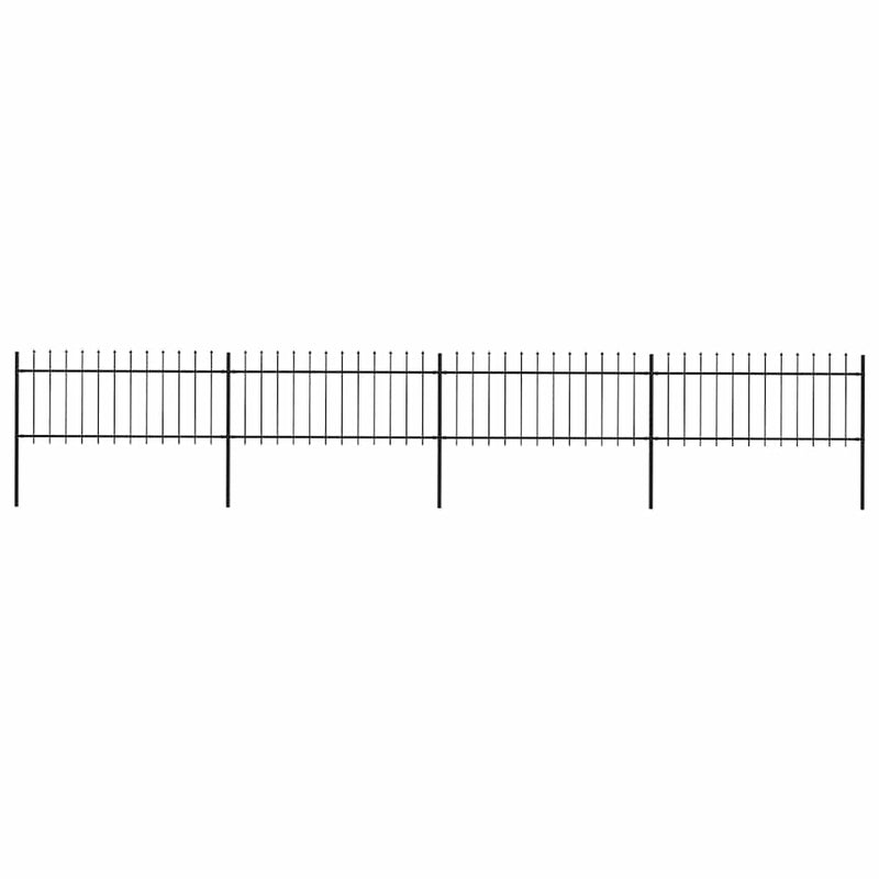 Load image into Gallery viewer, VidaXL Tuinhek met speren bovenkant 6,8x0,8 m staal zwart
