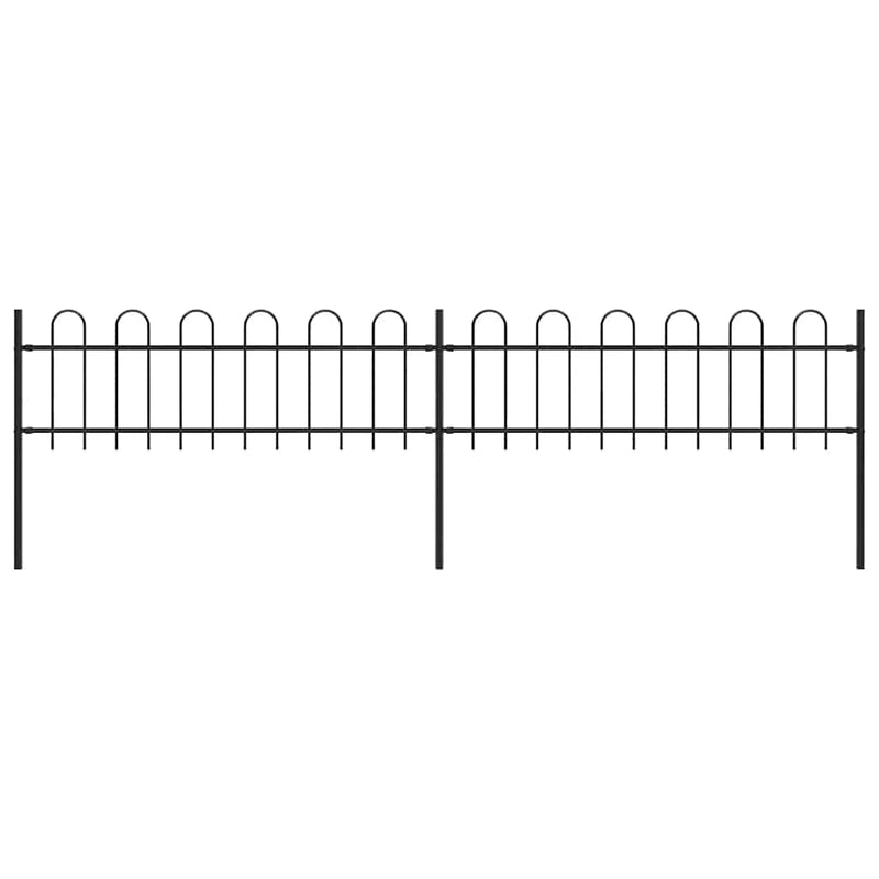 Load image into Gallery viewer, VidaXL Tuinhek met ronde bovenkant 3,4x0,6 m staal zwart