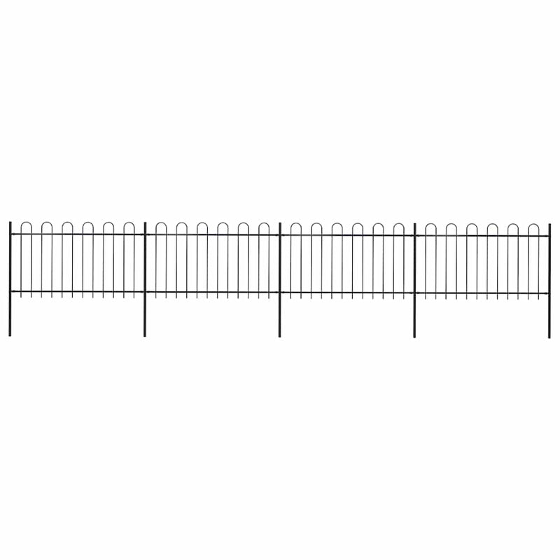 Load image into Gallery viewer, VidaXL Tuinhek met ronde bovenkant 6,8x1 m staal zwart