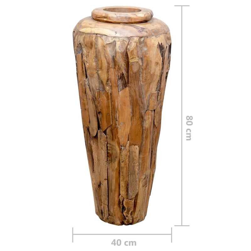 Afbeelding laden in galerijviewer, VidaXL Decoratievaas 40x80 cm massief teakhout
