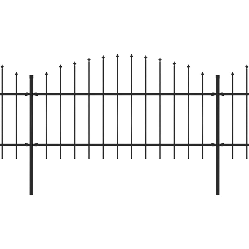 Load image into Gallery viewer, VidaXL Tuinhek met speren bovenkant (1-1,25)x3,4 m staal zwart