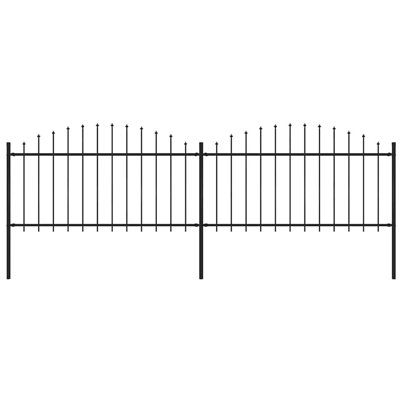 Load image into Gallery viewer, VidaXL Tuinhek met speren bovenkant (1,25-1,5)x3,4 m staal zwart