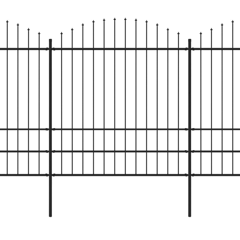 Load image into Gallery viewer, VidaXL Tuinhek met speren bovenkant (1,75-2)x6,8 m staal zwart