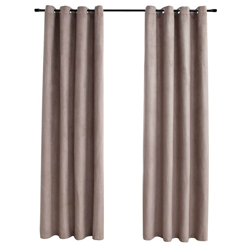 Load image into Gallery viewer, Vidaxl gordijn verduisterend met metalen ringen 2 st 140x175 cm taupe
