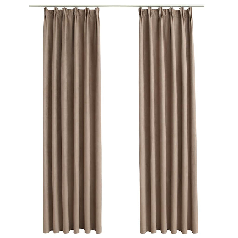 Load image into Gallery viewer, Vidaxl gordijnen verduisterend met haken 2 st 140x175 cm taupe