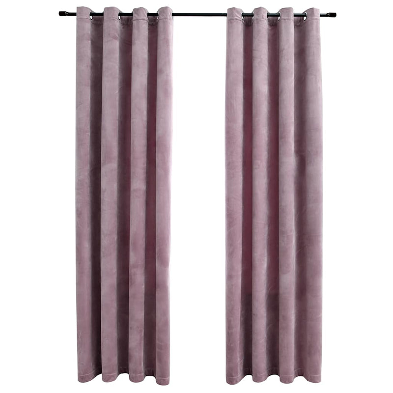 Load image into Gallery viewer, Vidaxl gordijnen verduisterend met ringen 2 st 140x175 cm fluweel roze