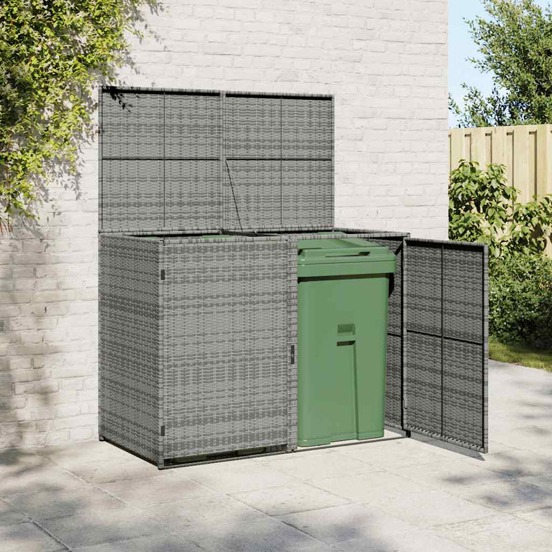 Load image into Gallery viewer, Vidaxl containerberging dubbel 148x77x111 cm poly rattan antraciet