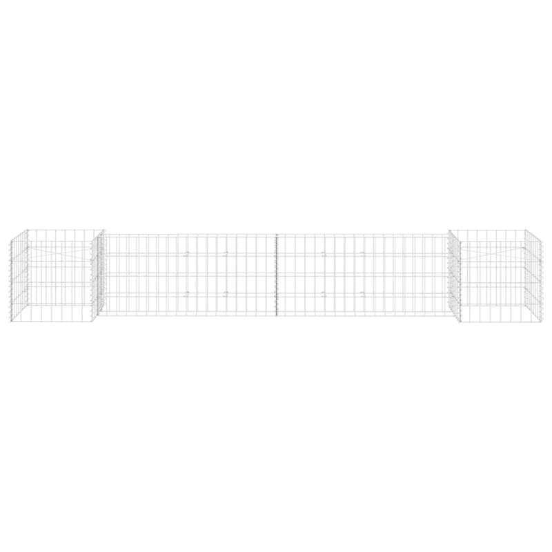 Load image into Gallery viewer, Vidaxl gabion plantenbak h-vormig 260x40x40 cm staaldraad