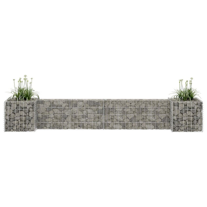 Load image into Gallery viewer, Vidaxl gabion plantenbak h-vormig 260x40x40 cm staaldraad