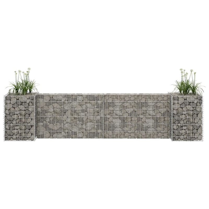 Load image into Gallery viewer, Vidaxl gabion plantenbak h-vormig 260x40x60 cm staaldraad