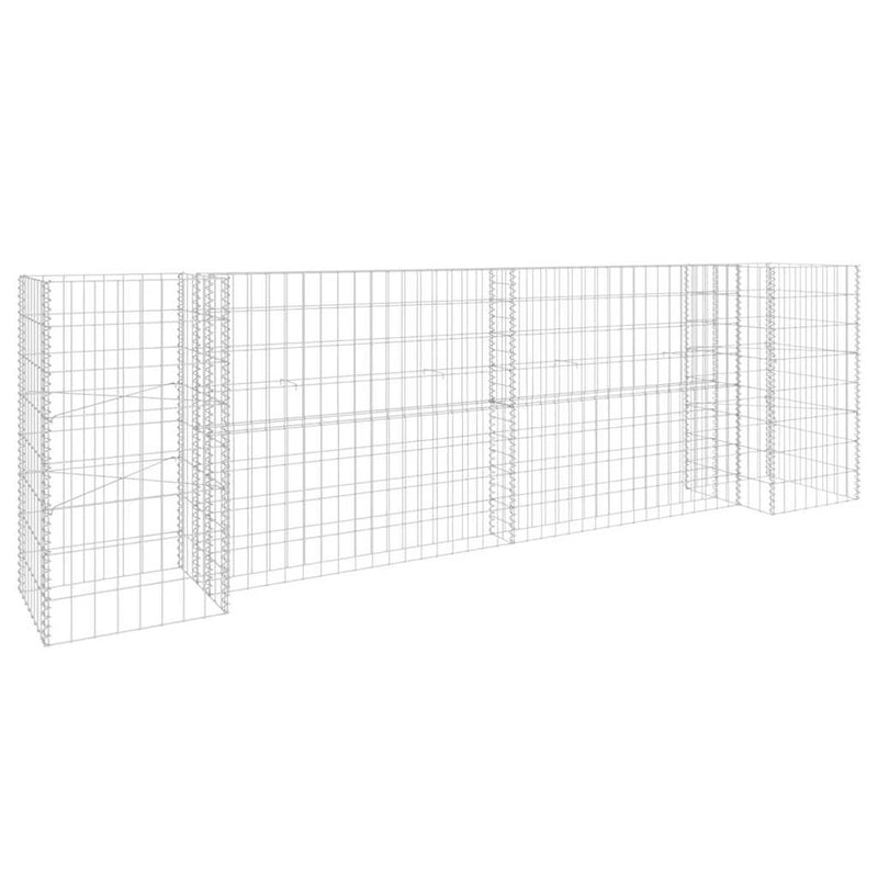 Load image into Gallery viewer, Vidaxl gabion plantenbak h-vormig 260x40x80 cm staaldraad