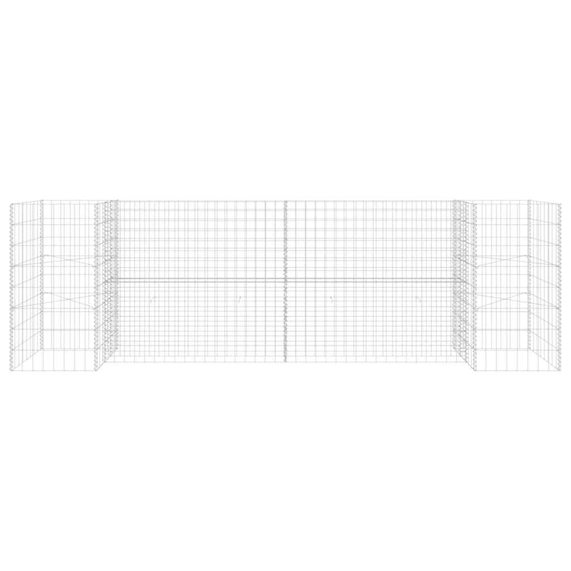 Load image into Gallery viewer, Vidaxl gabion plantenbak h-vormig 260x40x80 cm staaldraad