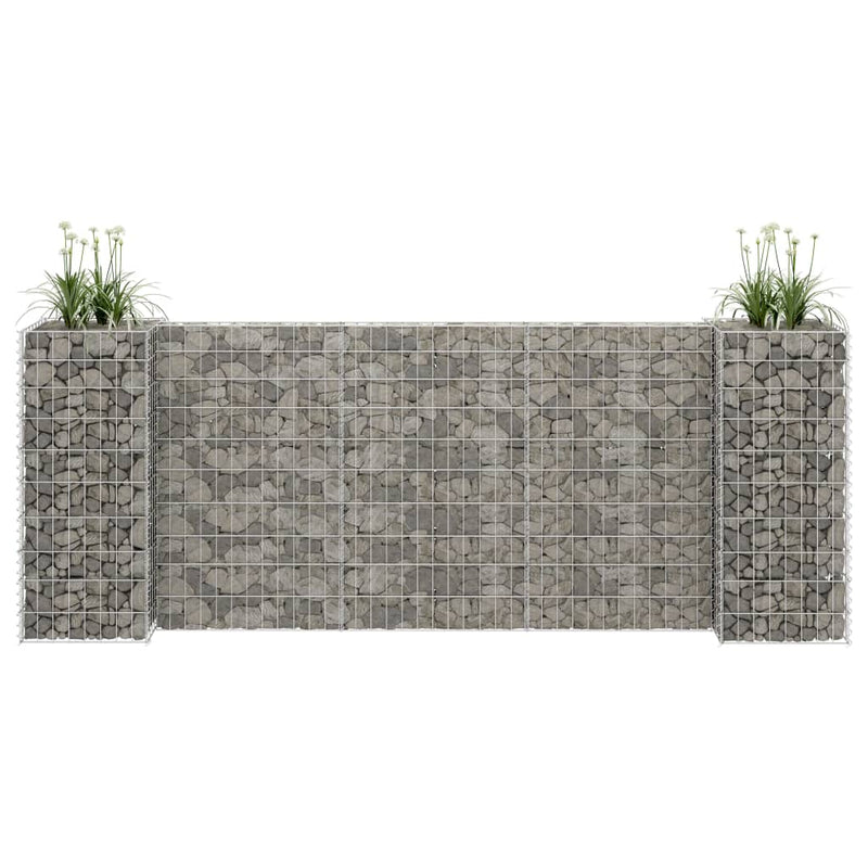 Load image into Gallery viewer, Vidaxl gabion plantenbak h-vormig 260x40x100 cm staaldraad