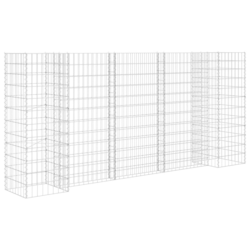 Load image into Gallery viewer, Vidaxl gabion plantenbak h-vormig 260x40x120 cm staaldraad