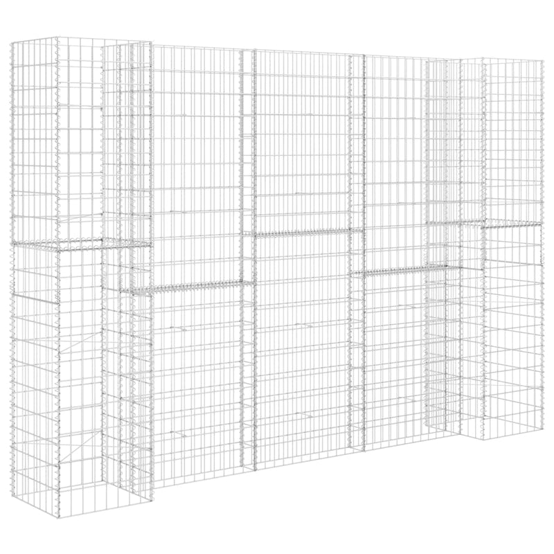 Load image into Gallery viewer, VidaXL Gabion plantenbak H-vormig 260x40x200 cm staaldraad