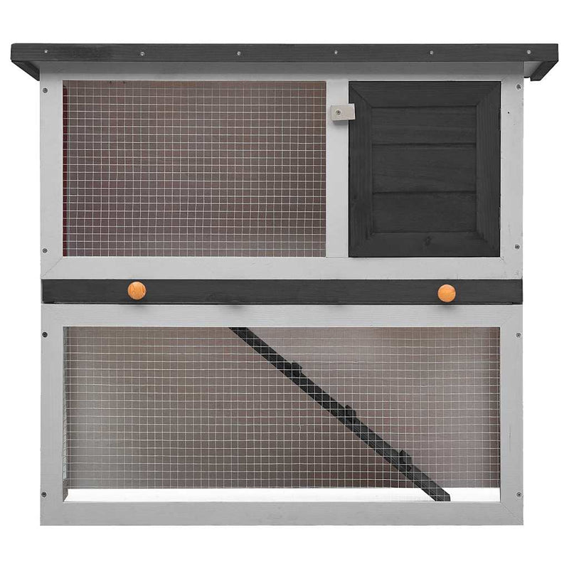 Load image into Gallery viewer, Vidaxl konijnenhok voor buiten met 1 deur hout grijs