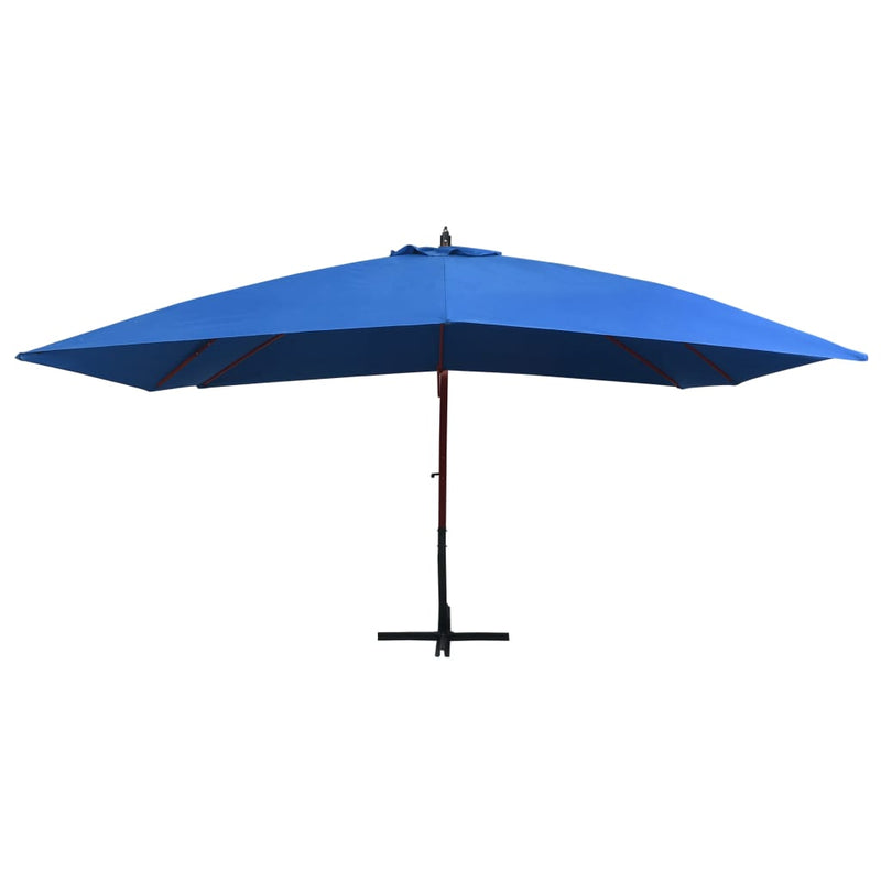 Load image into Gallery viewer, Vidaxl zweefparasol met houten paal 400x300 cm blauw