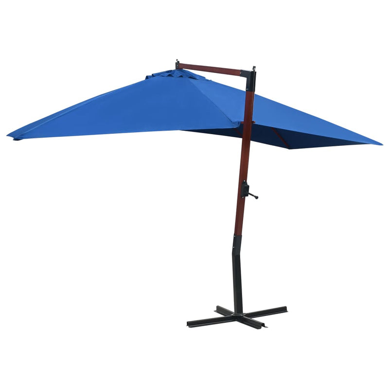 Load image into Gallery viewer, Vidaxl zweefparasol met houten paal 400x300 cm blauw
