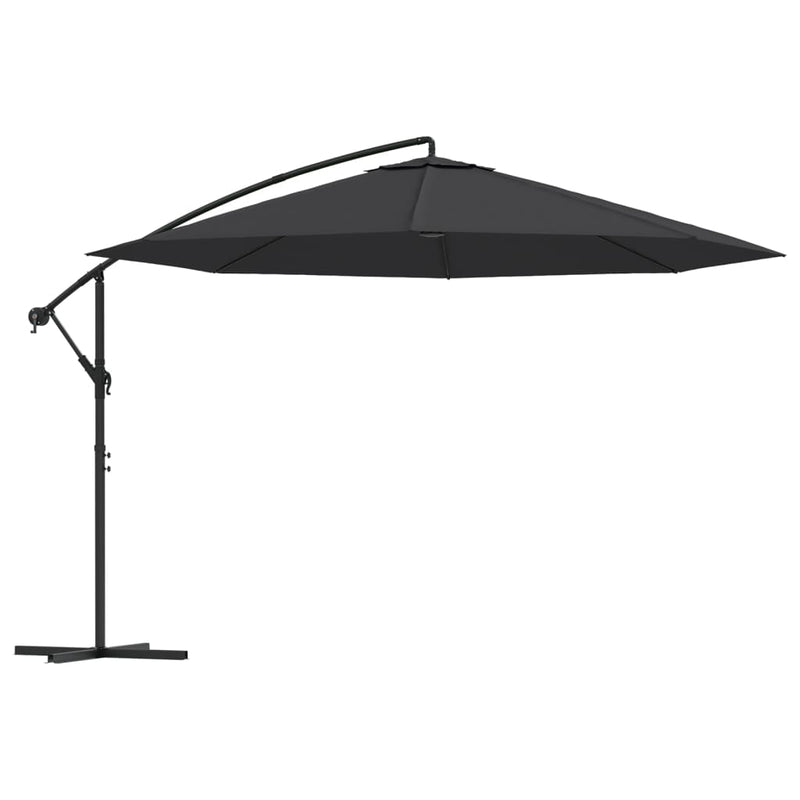 Load image into Gallery viewer, Vidaxl zweefparasol met aluminium paal 350 cm zwart